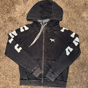 PINK Black Zip-Up Hoodie